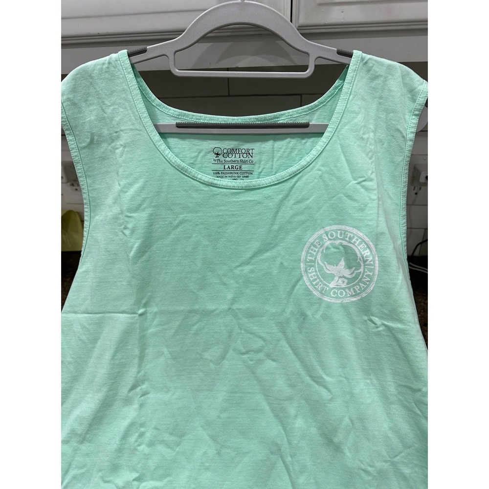 the southern shirt co pale green tank large NEW